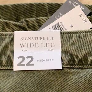 Lane Bryant Olive Green Wide Leg Pants